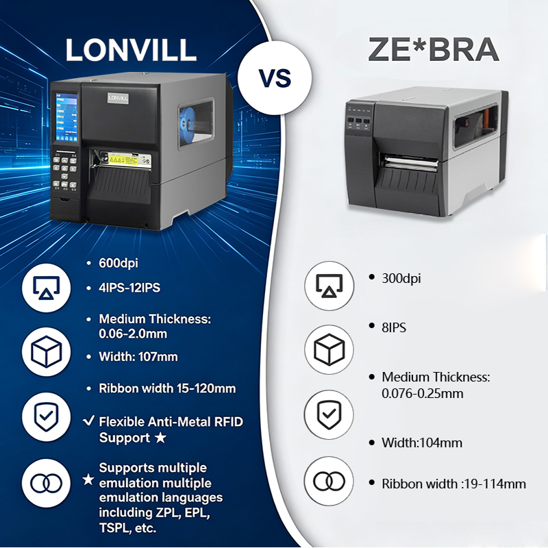 Impresora RFID Industrial LONV - Barcode Printer reseña y precio