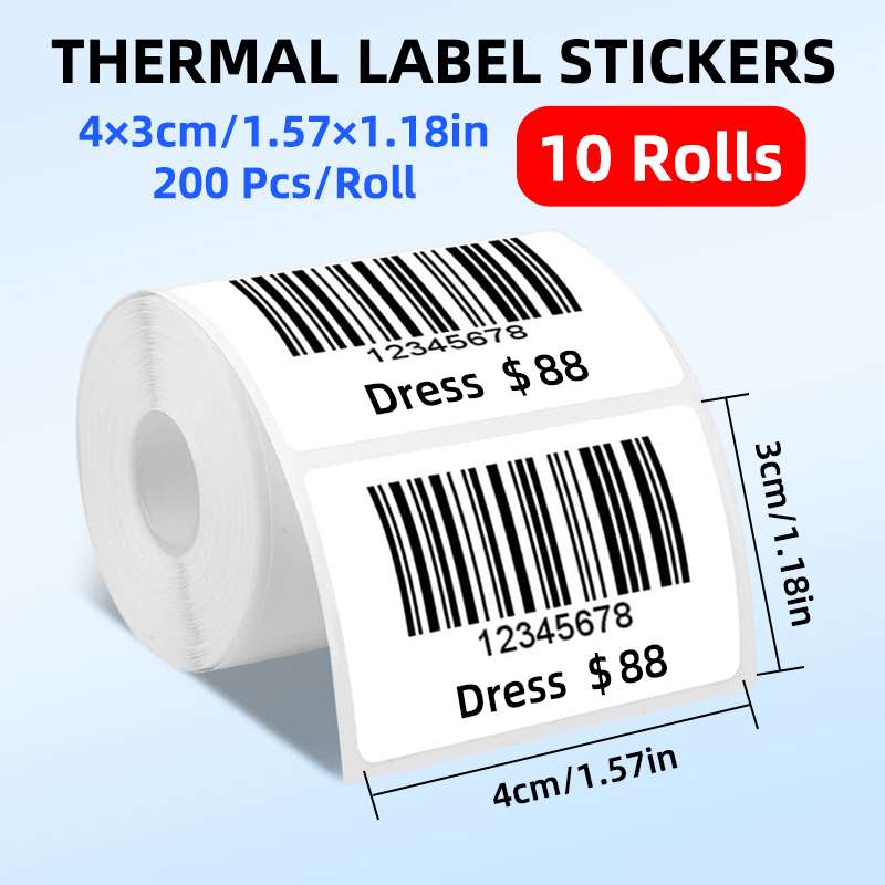 (10 rollos) Papel térmico para - Label Maker reseña y precio